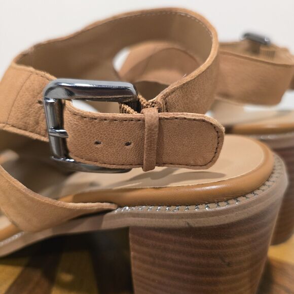 FRANCO SARTO BROWN LEATHER COMFORT SANDALS SIZE 8.5 M Womens Block Heel Boho - Picture 7 of 13